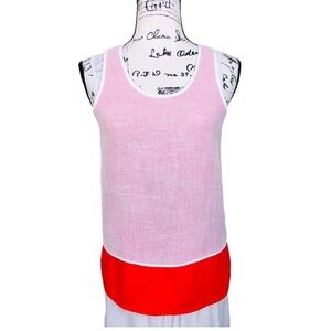 Tibi Silk Colorblock Blouse Top